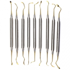 Sinus Lift Elevator Dental Implant Surgical Orthodontic Light Weight 9 Pcs /Set Gold-Plated