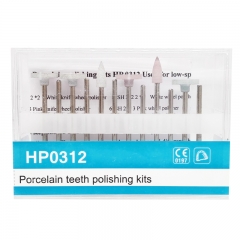 Dental Porcelain Diamond Burs Teeth Polishing Kit HP0312 for Low Speed Handpiece