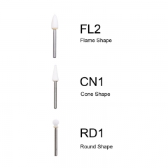 12Pcs/Set Dental Polishing Stone Flame Cone Round shape FG 1.6mm bur